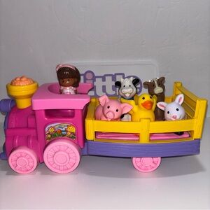 Fisher Price Little People Pink Easter Train w/ Mia & Animals Set - Sounds work